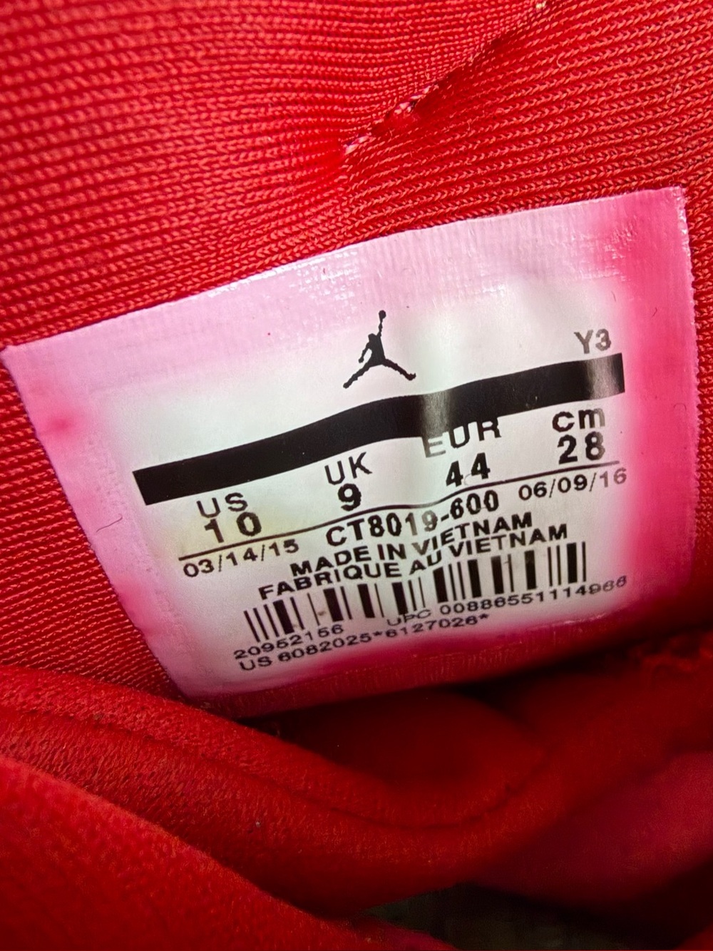Jordan 9 Retro Chile Red Black Mens Size 10 Used - Picture 6 of 8